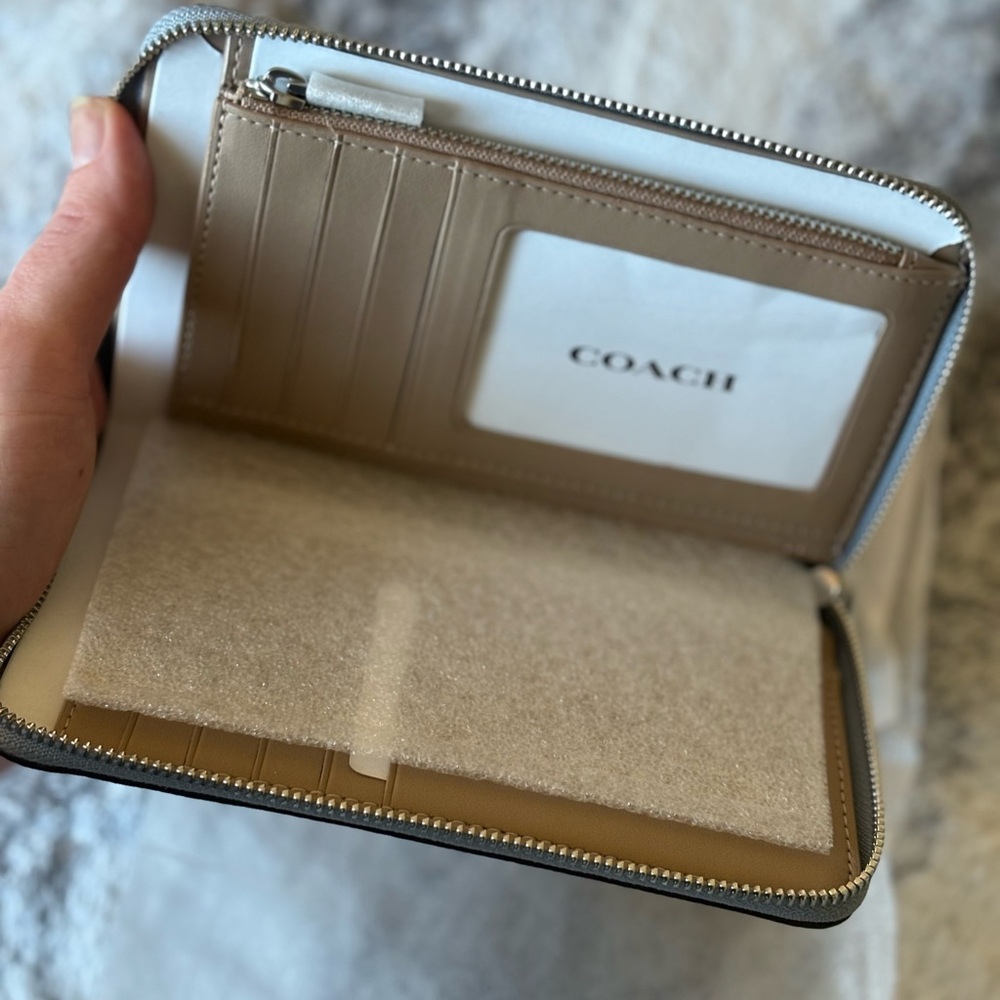 Coach Gray Pebbled Leather Wallet - Picture 2 of 3